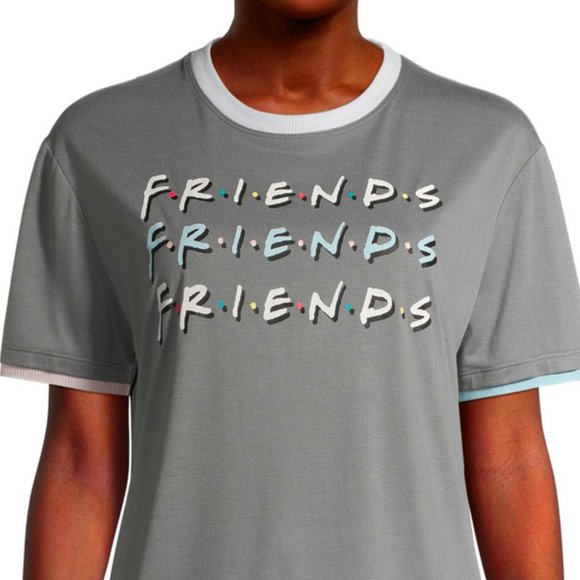 y2k new FRIENDS PJs Pajama Set Top w Pants TV show Sleepwear MEDIUM 8 10 - Picture 8 of 13